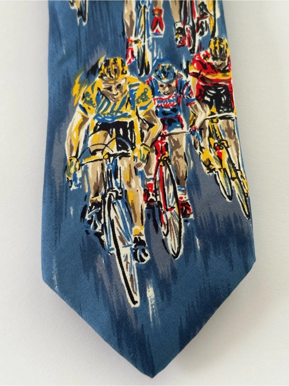 Land’s End 100% Silk Neck Tie-Multicolor Cycling